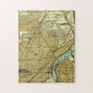kaart van Toledo Ohio (1938) Legpuzzel