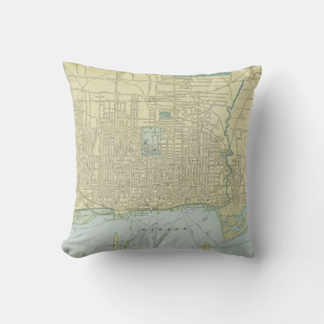  kaart van Toronto (1901) Kussen (Voorkant)