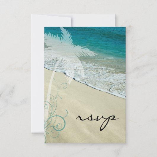 Kaart van Tropische Beach Wedding RSVP-respons (Voorkant)