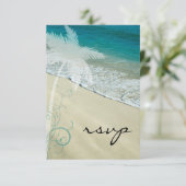 Kaart van Tropische Beach Wedding RSVP-respons (Staand voorkant)