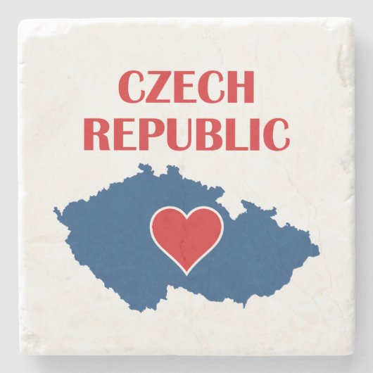 Kaart van Tsjechië Stenen Onderzetter (Voorkant)