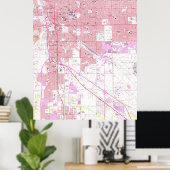  kaart van Tucson Arizona (1957) Poster (Thuiskantoor)