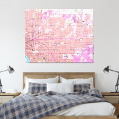 kaart van Tulsa Oklahoma (1954) Canvas Afdruk (Insitu (Slaapkamer))