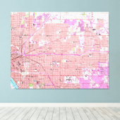 kaart van Tulsa Oklahoma (1954) Canvas Afdruk (Insitu (Houten vloer))