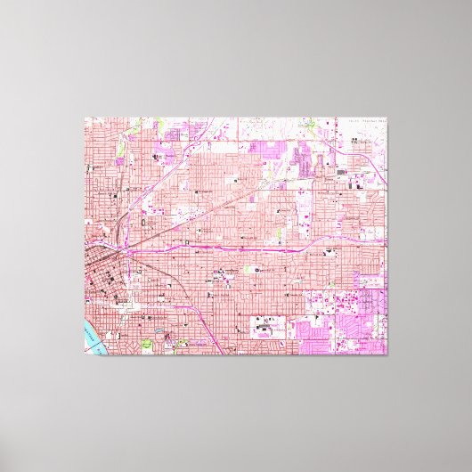 kaart van Tulsa Oklahoma (1954) Canvas Afdruk (Voorkant)