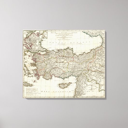 Kaart van Turkije Canvas Afdruk (Voorkant)