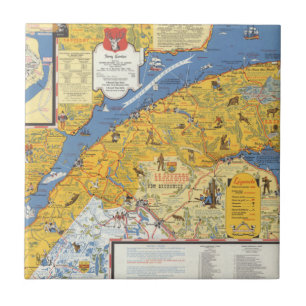 Kaart van Vacanes, Quebec, Gaspesie (Canada) Tegeltje