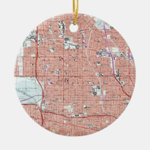  kaart van Van Nuys California (1966) Keramisch Ornament