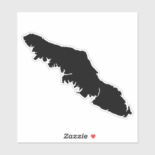 Kaart van Vancouver Island - Silhouette BC Sticker (Vel)