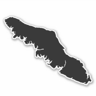 Kaart van Vancouver Island - Silhouette BC Sticker