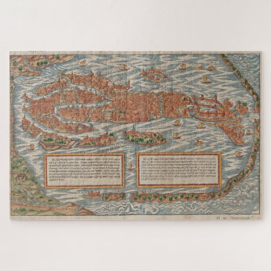  kaart van Venetië (1550) Legpuzzel (Horizontaal)
