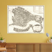 kaart van Venetië (1764) Canvas Afdruk (Insitu (Woonkamer))