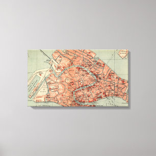 kaart van Venetië (1920) Canvas Afdruk