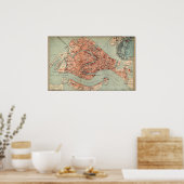  kaart van Venetië (1920) Poster (Keuken)