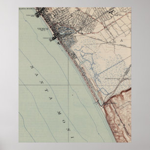 kaart van Venice Beach California (1923) Poster