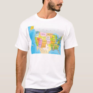 Kaart van Verenigde Staten T-shirt