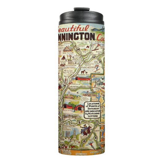  kaart van Vermont Thermosbeker (Voorkant)