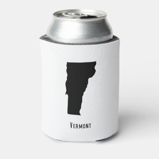Kaart van Vermont - Zwarte en Witte Modern Vermont Blikjeskoeler (Blikje Achterkant)