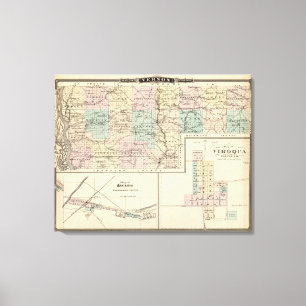 Kaart van Vernon County, Arcadia en Viroqua Canvas Afdruk