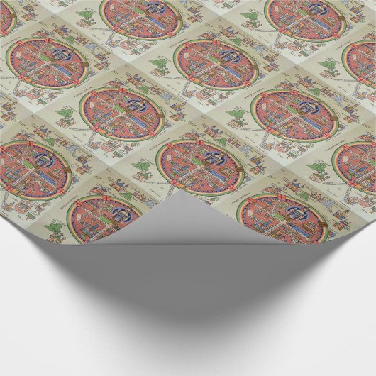Kaart van verpakkingspapier van Jerusalem Cadeaupapier (Hoek)