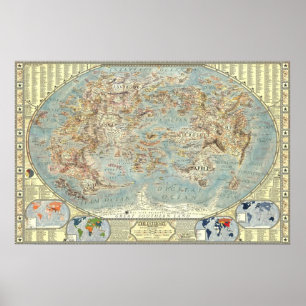 Kaart van Versie 2.0 van Internet. Poster