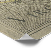  kaart van Virginia (1618) Poster (Hoek)