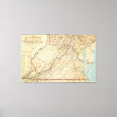 kaart van Virginia (1863) Canvas Afdruk (Voorkant)