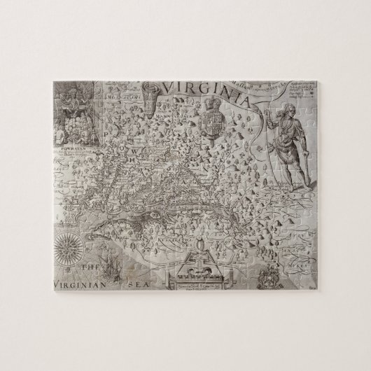 Kaart van Virginia, ontdekt en beschreven door Cap Legpuzzel (Horizontaal)