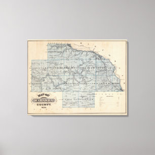 Kaart van Wabasha County, Minnesota Canvas Afdruk