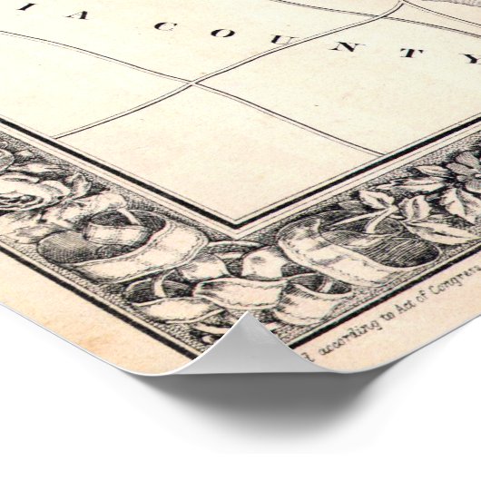 Kaart van Washington D.C., 1864 Poster (Hoek)