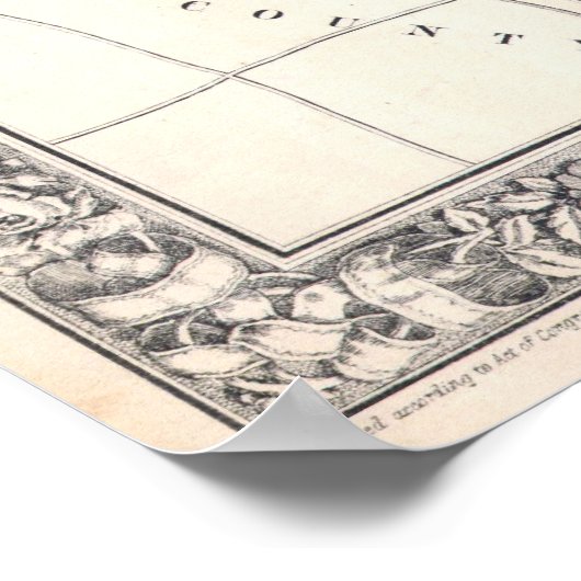 Kaart van Washington D.C. (1864) Poster (Hoek)