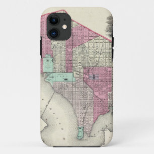Kaart van Washington D.C. (1866) iPhone 11 Hoesje