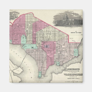  Kaart van Washington D.C. (1866) Magneet