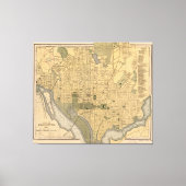Kaart van Washington D.C. (1893) Canvas Afdruk (Voorkant)