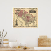 Kaart van Washington DC en Georgetown 1862 Poster (Keuken)