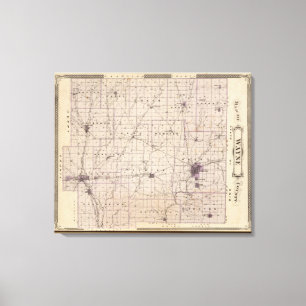 Kaart van Wayne County Canvas Afdruk