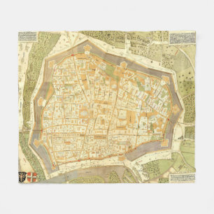  kaart van Wenen (1547) Fleece Deken