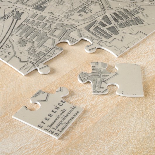 kaart van Wenen (1877) Legpuzzel (Zijkant)