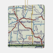  kaart van West Plains MO Keramisch Ornament (Links)