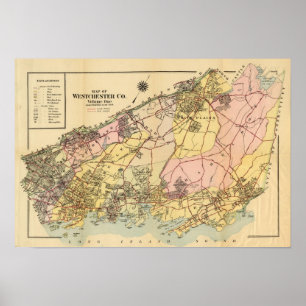 Kaart van Westchester Co Poster