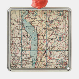 Kaart van Westchester County, New York Metalen Ornament