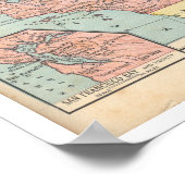  kaart van Westerne staten Poster (Hoek)