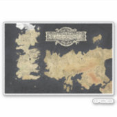 Kaart van Westeros Sticker (Voorkant)