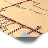 kaart van Wichita Kansas (1943) Poster (Hoek)