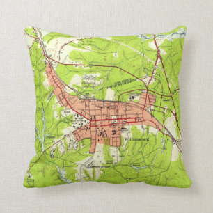  kaart van Williamsburg Virginia (1952) Kussen