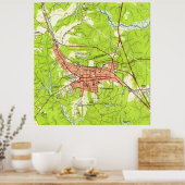 kaart van Williamsburg Virginia (1952) Poster (Keuken)