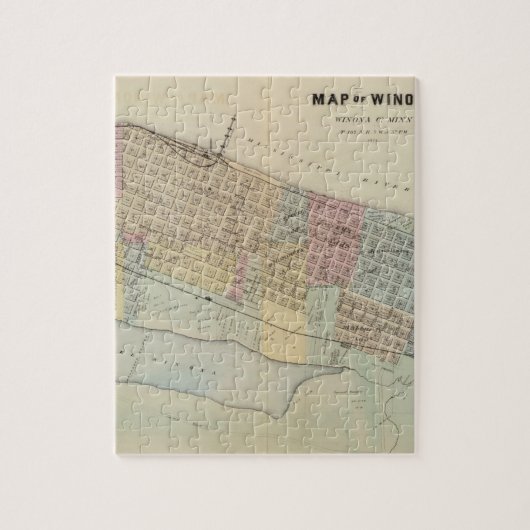 Kaart van Winona, Minnesota Legpuzzel (Verticaal)