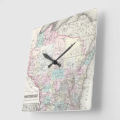  kaart van Wisconsin (1855) Vierkante Klok (Hoek)