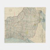  kaart van Wisconsin (1895) Fleece Deken (Voorkant (Horizontaal))