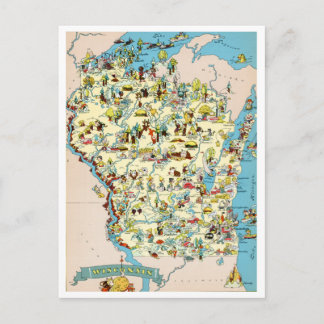 kaart van Wisconsin Funny